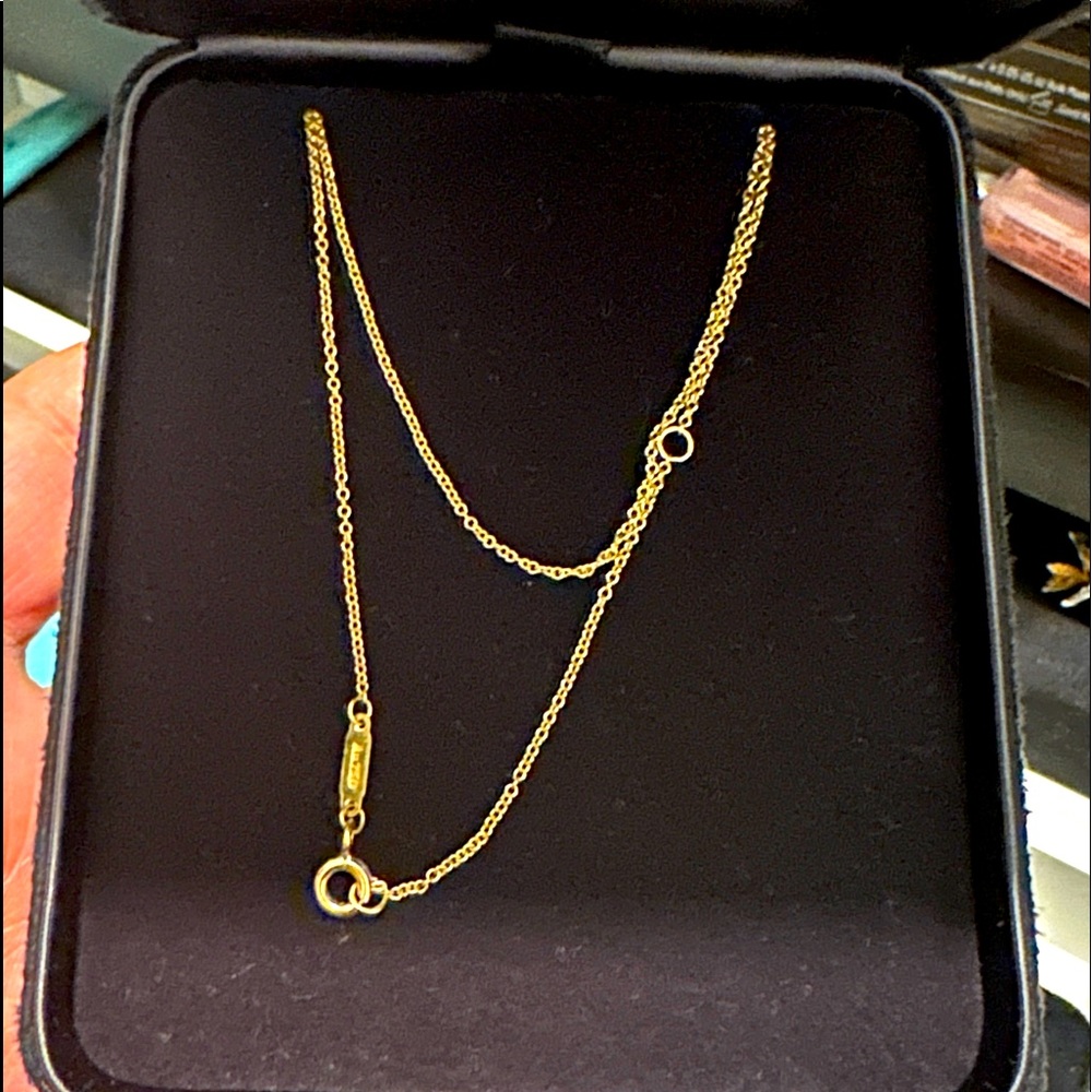 18k rose gold adjustable chain 16-18 inches